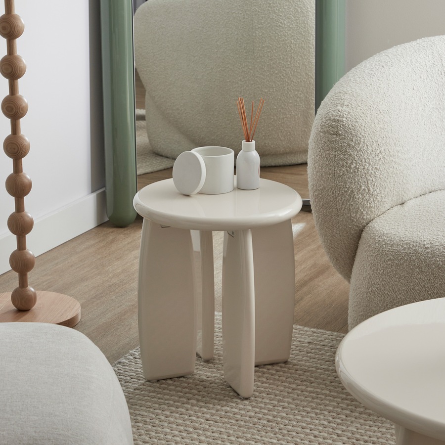 Cooper & Co. Charlie 40cm Gloss Side Table Cream