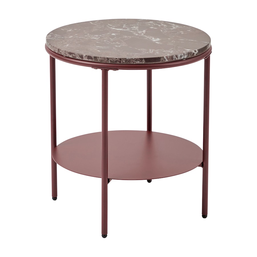 Cooper & Co. Fernando Marble and Metal Side Table Red