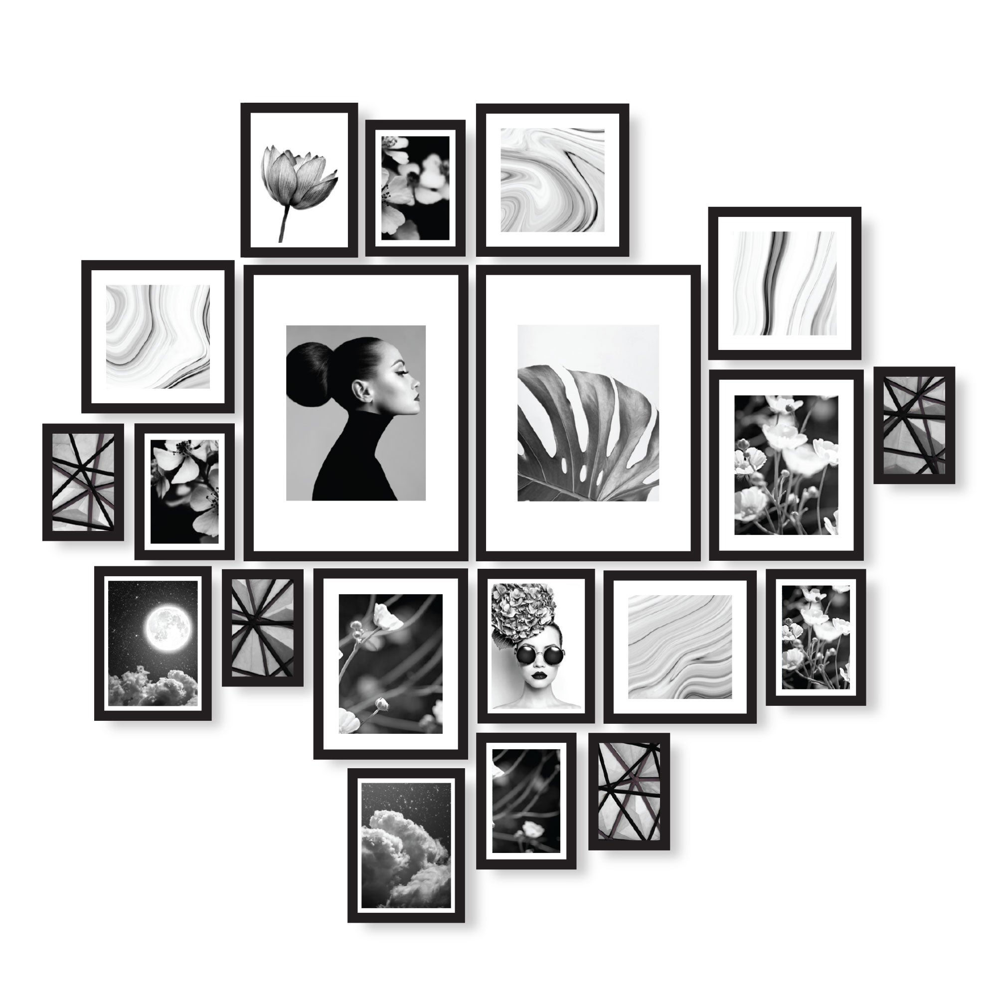 Cooper & Co. Instant Gallery Wall 20 Piece Frame Set Black