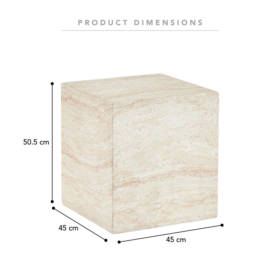 Cooper & Co. Lucia 45cm Travertine Look Side Table