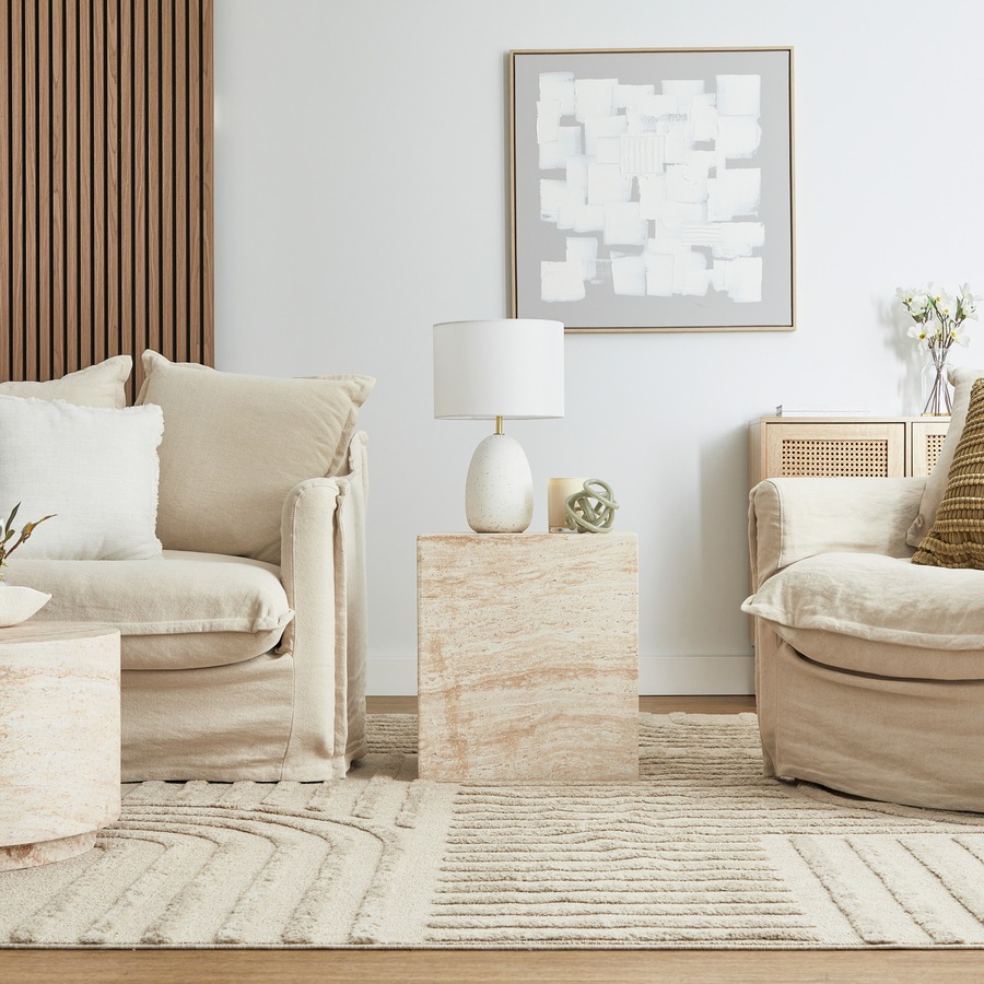 Cooper & Co. Lucia 45cm Travertine Look Side Table