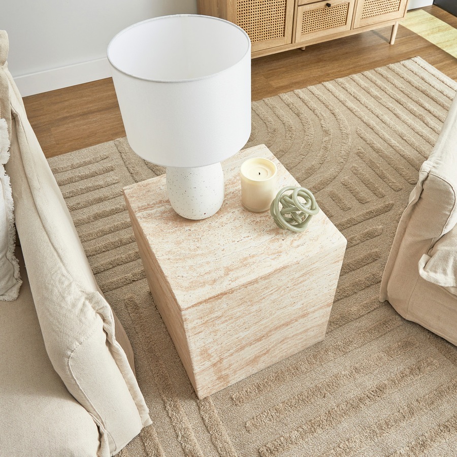 Cooper & Co. Lucia 45cm Travertine Look Side Table