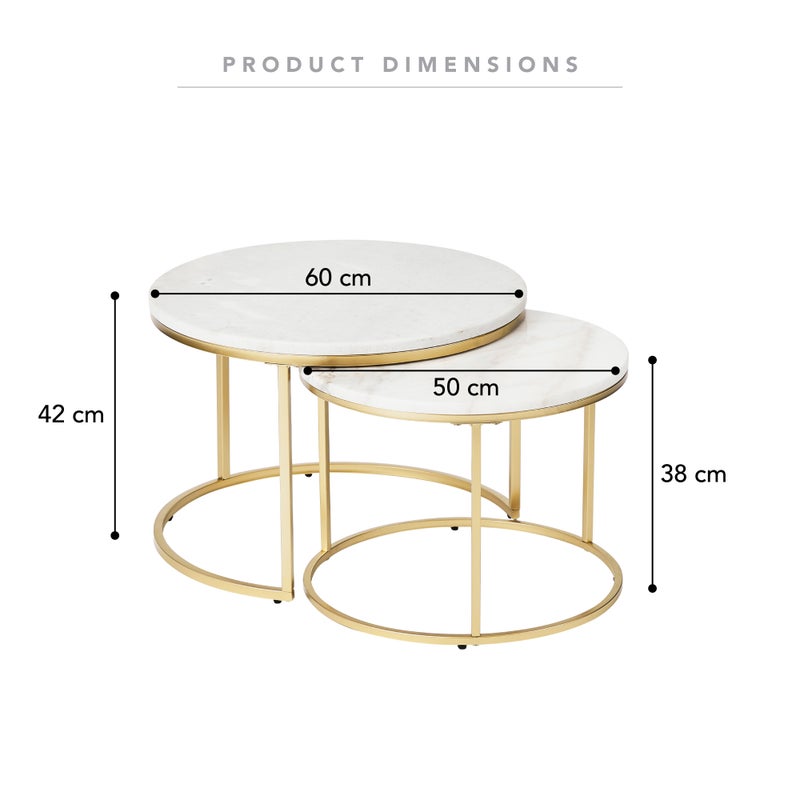 Buy Cooper & Co. Marble Miles Nested Coffee Table Set Gold - MyDeal