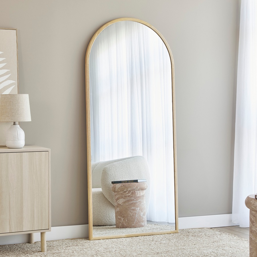 Cooper & Co. Oakleigh 180cm Arch Solid Oak Mirror Natural