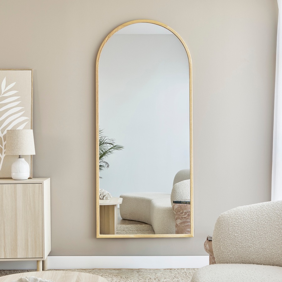 Cooper & Co. Oakleigh 180cm Arch Solid Oak Mirror Natural