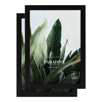 Cooper & Co. Set Of 2 21x29.7cm Black Premium Paradise Wooden Photo Frame