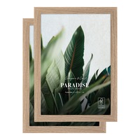 Cooper & Co. Set Of 2 21x29.7cm Oak Premium Paradise Wooden Photo Frame