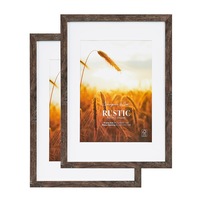 Cooper & Co. Set Of 2 29.7cmx42 Mat to 21x29.7cm Natural Premium Rustic Wooden Photo Frame