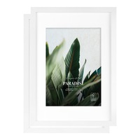 Cooper & Co. Set Of 2 29.7cmx42 Mat to 21x29.7cm White Premium Paradise Wooden Photo Frame