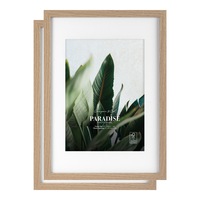 Cooper & Co. Set Of 2 29.7x42cm Mat to 21x29.7cm Oak Premium Paradise Wooden Photo Frame