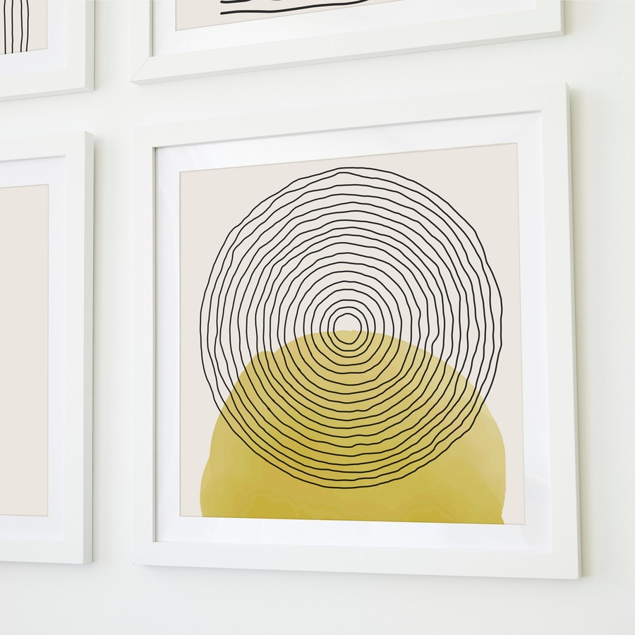 Pixel Set Of 4 14x14" Mat To 12x12" Photo Frames White