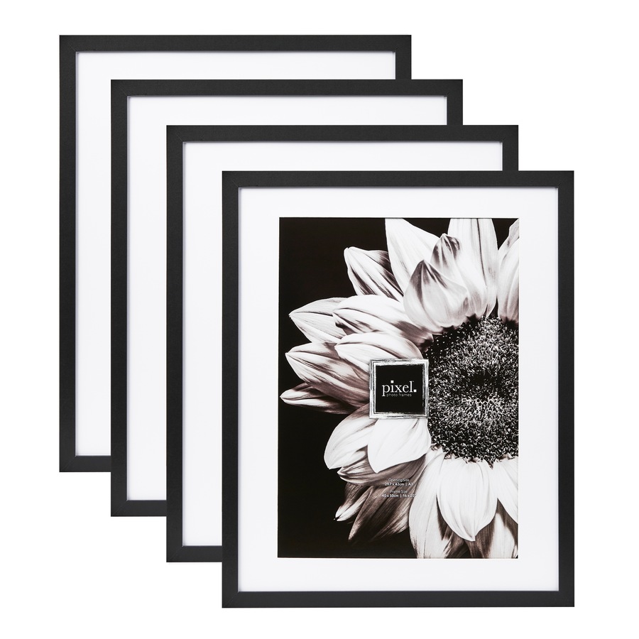 Pixel Set Of 4 A3 Mat To 16x20" Photo Frames Black