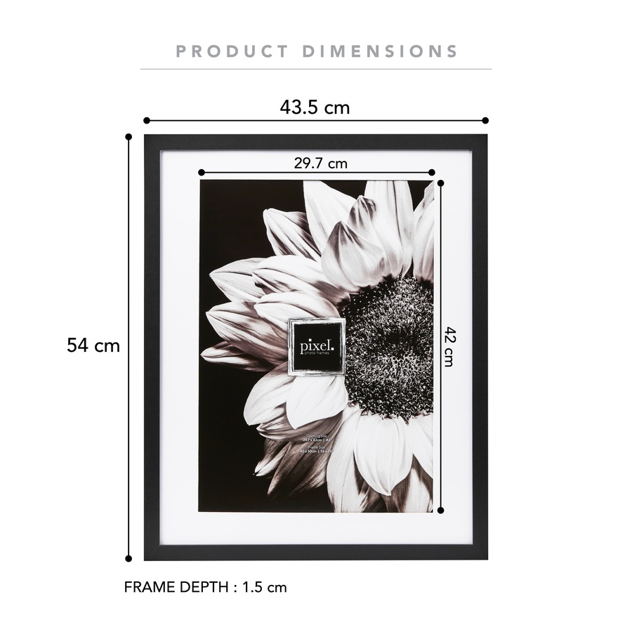 Pixel Set Of 4 A3 Mat To 16x20" Photo Frames Black