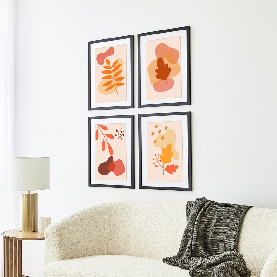 Pixel Set Of 4 A3 Mat To 16x20" Photo Frames Black