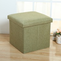Foldable Storage Stool Green Colour