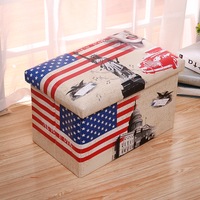Kids Foldable Storage Stool NEW YORK