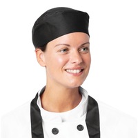 EDLP - Nisbets Essentials Chef Skull Cap Black - One Size (Pack 2)