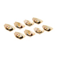 Fiesta Compostable Poplar Wooden Boat - 80mm (Pack 100)