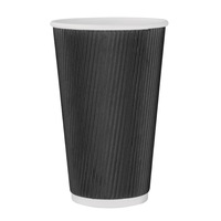 Fiesta Recyclable Hot Cup Ripple Wall Black 16oz (Box 500)