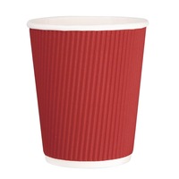 Fiesta Recyclable Hot Cup Ripple Wall Red 8oz (Sleeve 25)