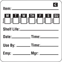 Hygiplas Freezable Food Prep Label 2'' (Roll 500)