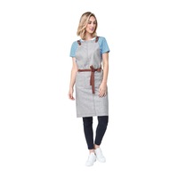 Linen/Viscose Bib Apron Taupe Theodore
