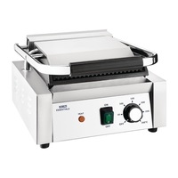 EDLP - Nisbets Essentials Single Cast Iron Plate Contact Grill (Rib/Flat) -1.8kW