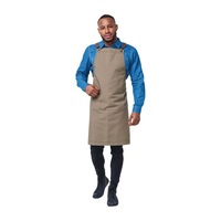 Poly Cotton Bib Apron Caramel with Tan PU Strap Atlanta