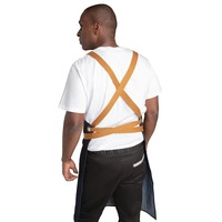 Southside X-Cross Back Bib Apron Denim Blue (Tan Ties) - 1000x700mm