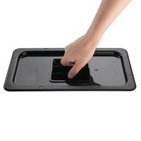 Vogue Black Polycarbonate Lid - GN 1/3