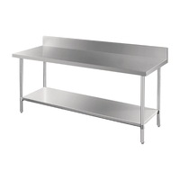 Vogue Premium 304 Stainless Steel Table with Upstand - 1800x600x900mm