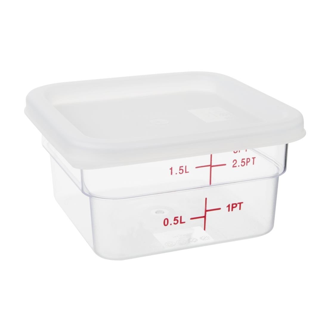 Hygiplas FX138 Polyethylene Square Food Measuring Container Lid Yellow Medium - Catering