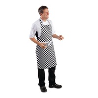EDLP - Whites Bib Apron Polycotton Black/White Check