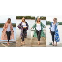 Assorted 4 Kimonos Bathrobe Frida Kimono Kaftan Bird Bathrobe Turkish Bathrobe Cardigan Nightwear Dressing Gown Beach Bikini Summer