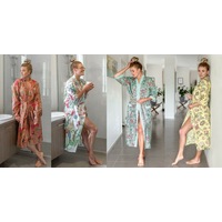 Assorted 4 Kimonos Bathrobe Frida Kimono Kaftan Bird Bathrobe Turkish Bathrobe Cardigan Nightwear Dressing Gown Beach Bikini Summer