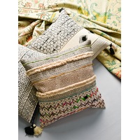 BOHO Cushion Cover - Cream White Moroccan - 50cm Square Decorative Pillow Case