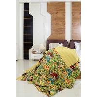 Frida Kahlo Kantha Quilt Indian Quilt Block Print Quilt Linen Connections Bedspread Bohemian Boho Cotton Throw Quilt Handmade Baby Blanket