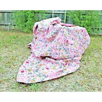Kantha Quilt Indian Quilt Block Print Quilt Linen Connections Bedspread Bohemian Boho Cotton Throw Quilt Handmade Pink Baby Blanket