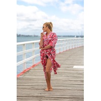 Kimono Cotton Kimono Bathrobe Frida Kimono Kaftan Bird Bathrobe Turkish Bathrobe Cardigan Nightwear Dressing Gown Beach Bikini Summer