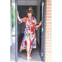 Kimono Cotton Kimono Bathrobe Frida Kimono Kaftan Bird Bathrobe Turkish Bathrobe Cardigan Nightwear Dressing Gown Beach Bikini Summer