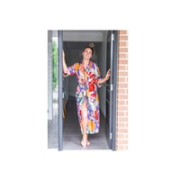 Kimono Cotton Kimono Bathrobe Frida Kimono Kaftan Bird Bathrobe Turkish Bathrobe Cardigan Nightwear Dressing Gown Beach Bikini Summer