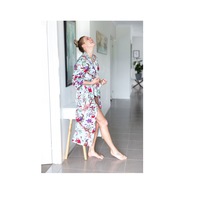 Kimono Cotton Kimono Bathrobe Frida Kimono Kaftan Bird Bathrobe Turkish Bathrobe Cardigan Nightwear Dressing Gown Beach Bikini Summer