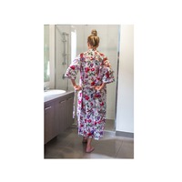 Kimono Cotton Kimono Bathrobe Frida Kimono Kaftan Bird Bathrobe Turkish Bathrobe Cardigan Nightwear Dressing Gown Beach Bikini Summer