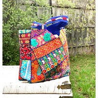 Large Tote, Colorful Tote, Banjara Bag, Boho Tote, Hippie Bag, Floral Tote, Embroidered Bag, Patchwork bag, Festival Bag, Gpysy Bag, Boho