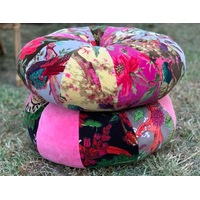 Large velvet patchwork floor cushion cover - Indian floor seating square floor pillow - meditation cushion - for bohemian gypsy home decor