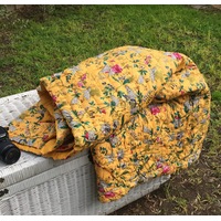 Linen Connections Cotton Floral Quilt Razai Bedspread Handmade Blanket Kantha Boho Linen ConnectionsBedroom Boho Decor
