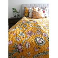 Linen Connections Floral Reversible Cotton Quilt Blanket Throw Bed Spread Rajai Doona Quilt Cover King Quilt Queen Quilt Doona Blanket