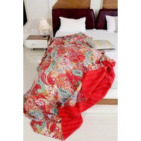 Linen Connections Kantha Quilt Indian Quilt Block Print Quilt Bedspread Bohemian Boho Cotton Throw Quilt Handmade Baby Blanket
