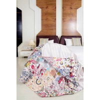 Linen Connections Kantha Quilt Indian Quilt Block Print Quilt Bedspread Bohemian Boho Cotton Throw Quilt Handmade Baby Blanket