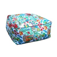 Linen Connections Mexican Painter Ottoman Beanbag, Jungle Plants Mexican Painter Art Garden Country Mexico Muertes Ottoman 100% cotton